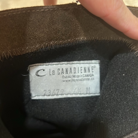 NEW La Canadienne Henry Oiled Suede Mid Calf Boots Brown Sz 6.5 - Picture 8 of 8